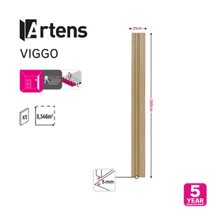 Panneau tasseau MDF décor bois chêne naturel Viggo ARTENS, 260x21 cm