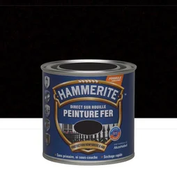 Peinture Fer Extérieur Direct Sur Rouille Hammerite Noir Ferronnerie Mat 0.25 L