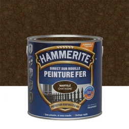 Peinture Fer Extérieur Direct Sur Rouille Hammerite Châtaigne Martelé 2.5 L