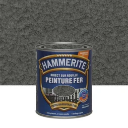 Peinture Fer Extérieur Direct Sur Rouille Hammerite Gris Ardoise Martelé 0.25 L