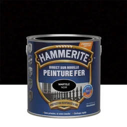 Peinture Fer Extérieur Direct Sur Rouille Hammerite Noir Martelé 2.5 L