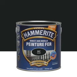 Peinture Fer Extérieur Direct Sur Rouille Hammerite Noir Ferronnerie Mat 2.5 L
