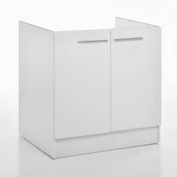 Meuble de cuisine sous évier 2 portes blanc h.86cm l.80cm p. 60cm