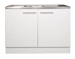 Meuble de cuisine sous évier 2 portes blanc h.86cm l.120cm p.60cm
