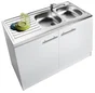 Meuble de cuisine sous évier 2 portes blanc h.86cm l.120cm p.60cm