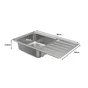 Evier à encastrer, 1 bac avec égouttoir, Micro structuré, Inox micro structuré