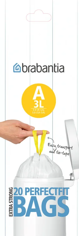 Sacs-Poubelle De Salle De Bains 3 L Blanc Brabantia