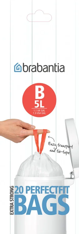 Sacs-Poubelle De Salle De Bains 5 L Blanc Brabantia