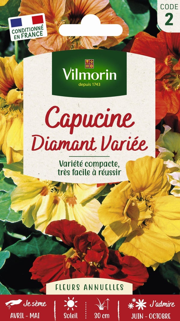 Capucine diament jaune à rouge