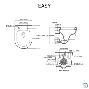 Cuvette pour WC suspendu, SENSEA Easy
