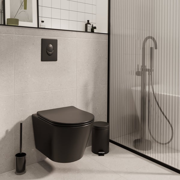 Cuvette pour wc suspendu sans bride studio noir