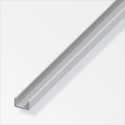 Profilé lisse aluminium anodisé argent mat ALFER, H.10 x l.15 x Ep.1.5 mm, L.1 m