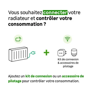 Radiateur elect dble systeme chauff evolution 1500w connecte horiz bl