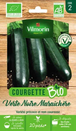 Courge verte, noire, maraîchère bio VILMORIN 4 g