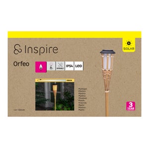 Balise solaire effet flamme Bambou crépusculaire 1800k 60cm ip44 INSPIRE