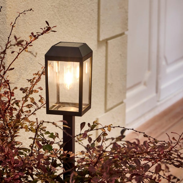 Balise solaire pediona 15lm 3000k ip54 noir inspire