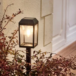 Balise solaire pediona 15lm 3000k ip54 noir inspire