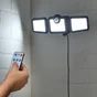 Projecteur extérieur solaire 3 têtes détection 1000lm 6500k ip44 noir