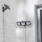 Projecteur extérieur solaire 3 têtes détection 1000lm 6500k ip44 noir