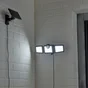 Projecteur extérieur solaire 3 têtes détection 1000lm 6500k ip44 noir