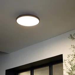 Plafonnier exterieur pono led d30cm cct ip54 noir inspire