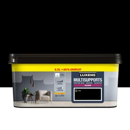 Peinture mur, boiserie, radiateur black 0 velours LUXENS , 2.5L+20% gratuit