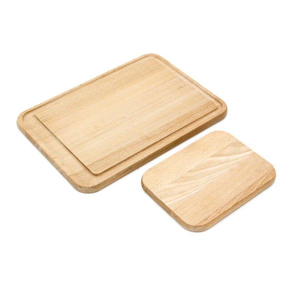 Set de 2 planches à découper en bois l.33 + l.19,5, Ep.1.5 cm