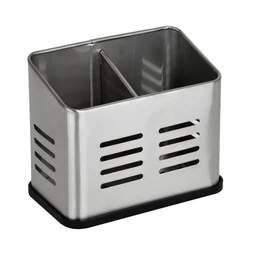 Pot range-couverts inox gris / argent DELINIA L.15.8 x H.13 cm