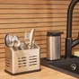 Pot range-couverts inox gris / argent DELINIA L.15.8 x H.13 cm