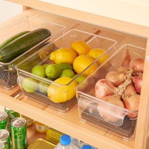 Boîte de rangement pour réfrigérateur DELINIA, transparent / gris