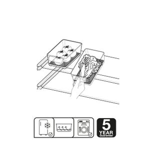 Boîte de rangement pour réfrigérateur DELINIA, transparent / gris