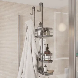 Etagere de bain / douche a suspendre / a coller chrome Remix SENSEA