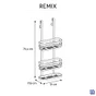 Etagere de bain / douche a suspendre / a coller chrome Remix SENSEA