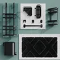 Etagere de bain et douche double a visser / a coller noir Remix SENSEA