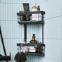 Etagere de bain et douche double a visser / a coller noir Remix SENSEA