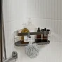 Etagère de bain / douche d'angle chrome a visser / a coller Remix