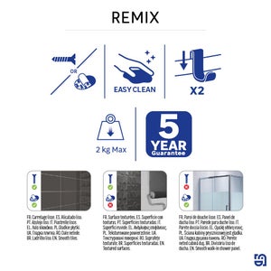 Etagère de bain / douche d'angle chrome a visser / a coller Remix