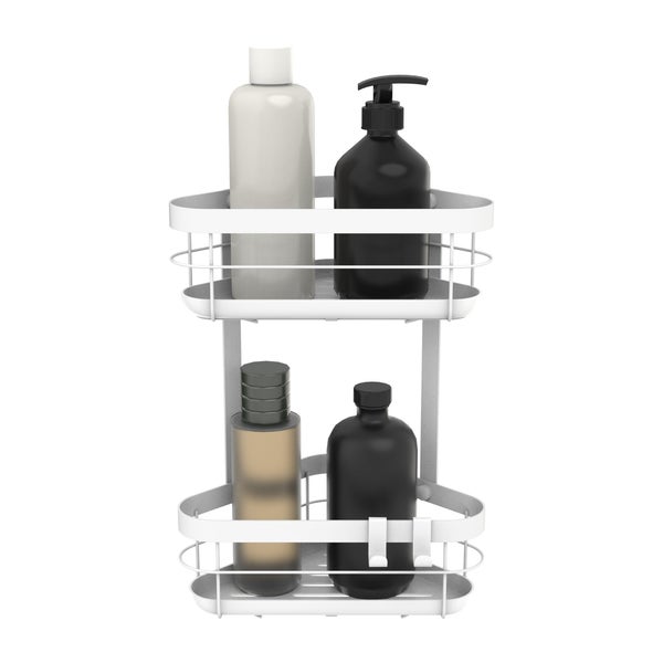 Etagère de bain / douche d'angle blanc a visser Remix