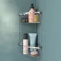 Etagere de bain / douche d'angle a visser / a coller chrome Essential SENSEA