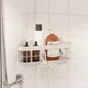 Etagère de bain / douche d'angle blanc a visser / a coller Remix