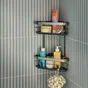 Etagere de bain / douche d'angle a visser / a coller chrome Remix SENSEA