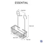 Etagere de bain / douche a suspendre noir Essential SENSEA