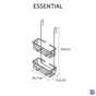 Etagere de bain et douche double a suspendre chrome Essential SENSEA