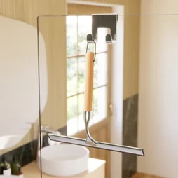 Raclette pour porte de douche a suspendre Bamboo blanc