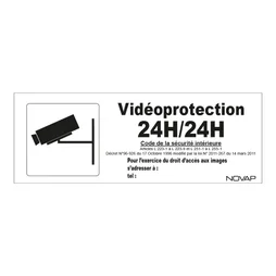 Plaque Surveillance Vidéo En Plastique
