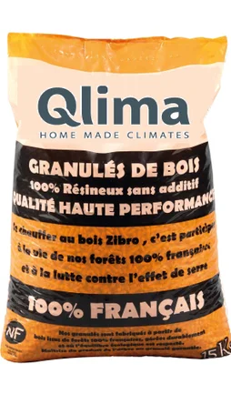 Granulés de bois, QLIMA, sac de 15 kg