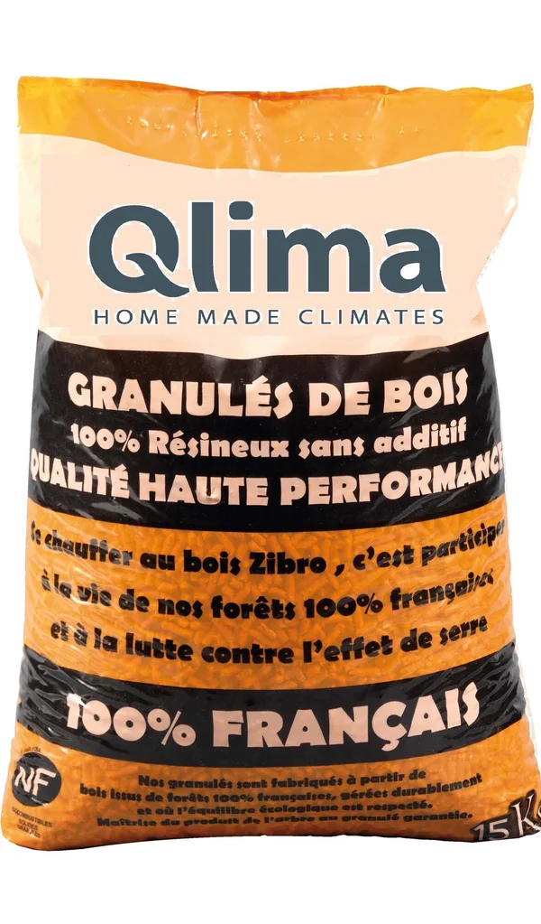 Granulés de bois, QLIMA, sac de 15 kg