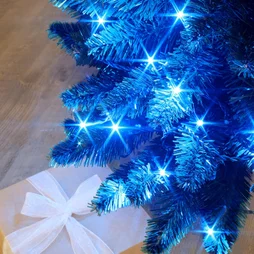 Guirlande lumineuse int/ext flicker 192led bleu cable vert 16m