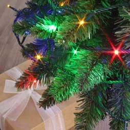Guirlande lumineuse int/ext flicker 192led multicolore cable vert 16m