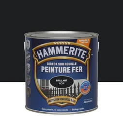 Peinture Fer Extérieur Direct Sur Rouille Hammerite Noir Brillant 2.5 L